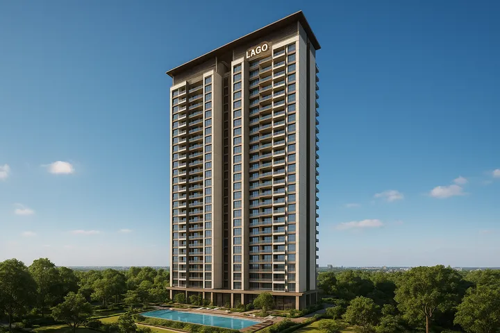 Exterior elevation of Sattva Lago towers in Neopolis, Kokapet, Hyderabad